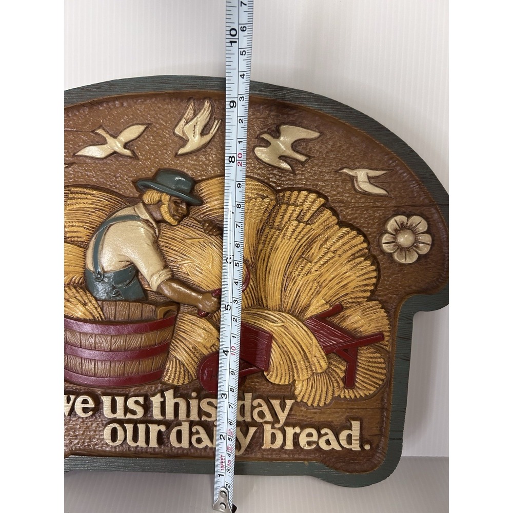 1986 Burwood Products USA Give Us This Day Our Daily Bread Wall Art Hanging - Picture 5 of 7